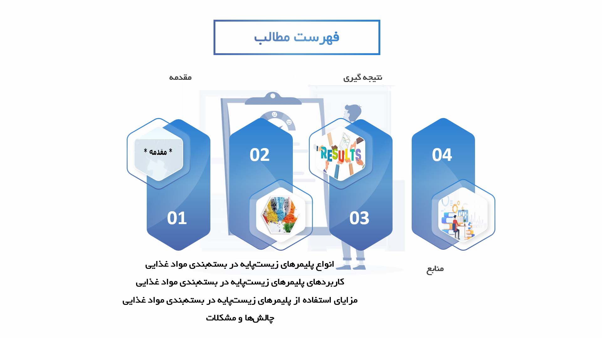 پاورپوینت در مورد استفاده از پلیمرهای زیست‌پایه در صنایع بسته‌بندی مواد غذایی